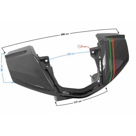 Obudowa kierownicy (przód) grafit Active 50cc Euro 5
