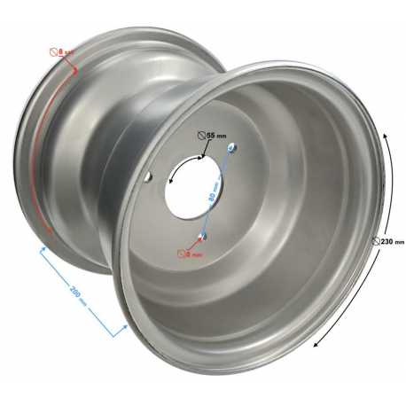 Felga tylna 8x7 (trzy otwory) ATV