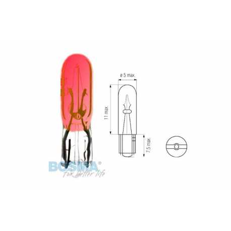 Żarówka BOSMA 12v 1,2W T05 RED 10 szt.