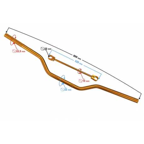 Kierownica uniwersalna naked cross 22mm złota