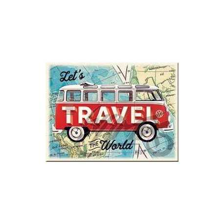 MAGNES VW BULLI LETS TRAVEL 14403