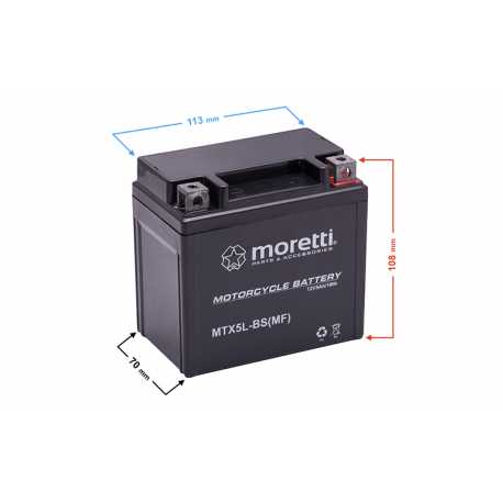 Akumulator Moretti AGM (Gel) MTX5L-BS