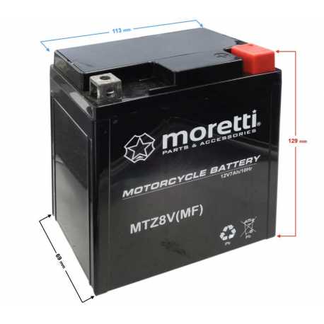 Akumulator Moretti AGM (Gel) MTZ8V