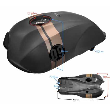Zbiornik paliwa czarny mat wersja 2 Cafe Racer 50