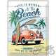 TABLICA PLAKAT 30x40 VW BULLI-BEACH META 63441