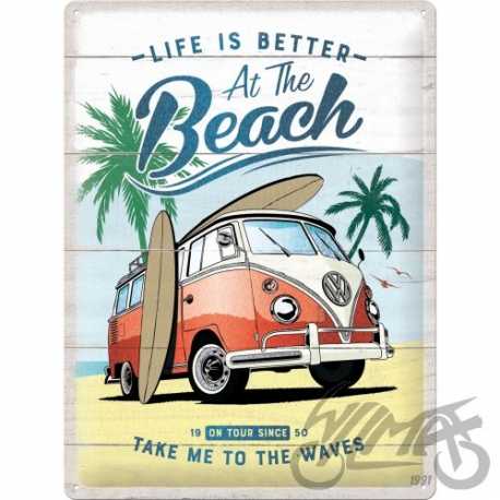 TABLICA PLAKAT 30x40 VW BULLI-BEACH META 63441