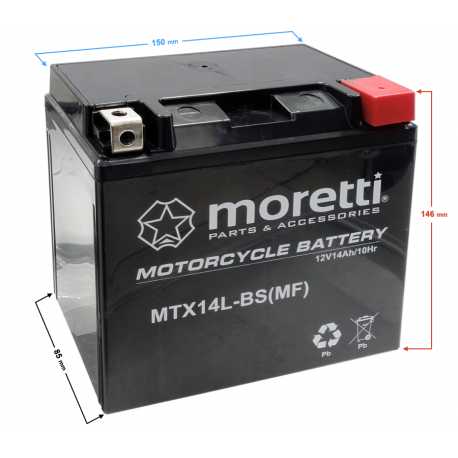 Akumulator Moretti AGM (Gel) MTX14L-BS