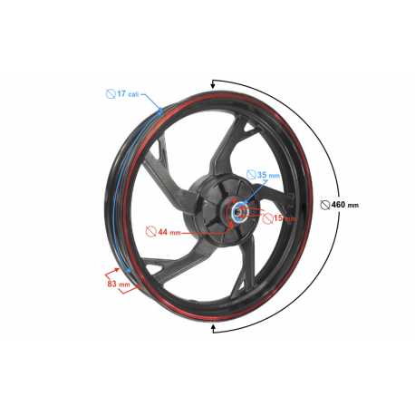 Felga Tylna 2,5/17 Do Motoroweru Fr 2 Czarna