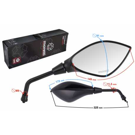 Lusterka R+R Do Skutera (Średnica Gwintu 8Mm) Z Homologacją