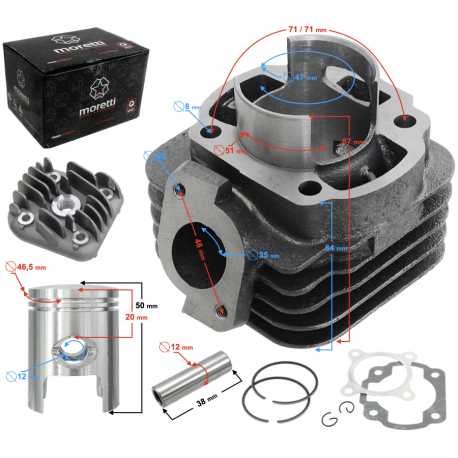 Cylinder I Głowica Moretti Do Skutera 2T 70Cc 1Pe40Qmb Sw.12Mm