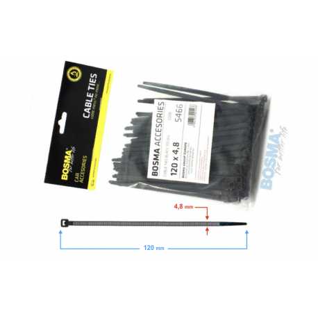 Opaska Zaciskowa Bosma 4,8*120 Mm Black (100 Pcs) 5466