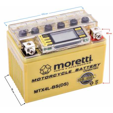 Akumulator Moretti Agm (I-Gel) Mtx4L-Bs Ze Wskaźnikiem