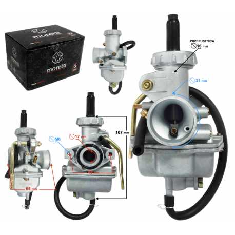 Gaźnik Moretti Street, 50Cc 4T, P.16 Mm, Ssanie Na Dźwignię