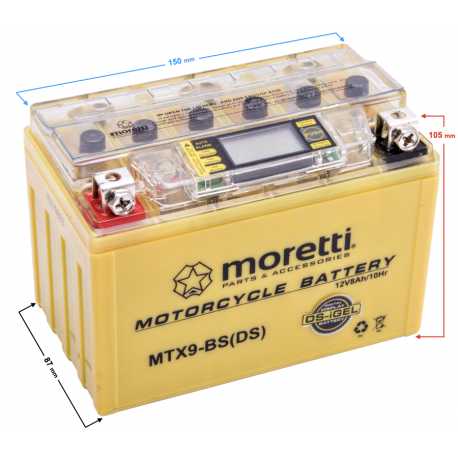 Akumulator Moretti Agm (I-Gel) Mtx9-Bs Ze Wskaźnikiem