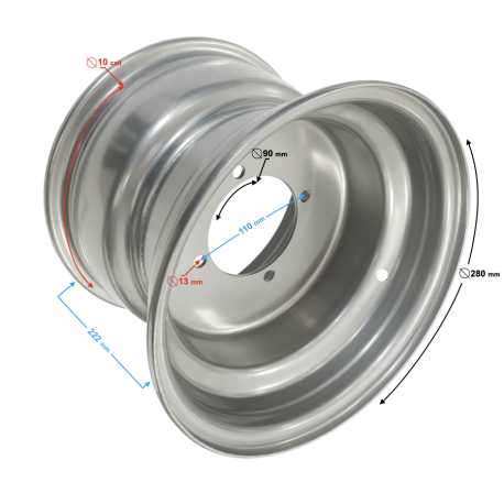 Felga Tylna Srebrna 10X8 (110Mm) Atv