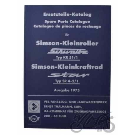 Katalog Simson Kr51/1 Sr4-2 Wydanie Z 1975