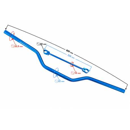 Kierownica Uniwersalna Naked Cross 22Mm Niebieska