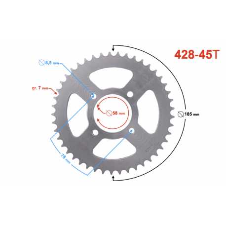 Zębatka Tylna Moretti 45/428