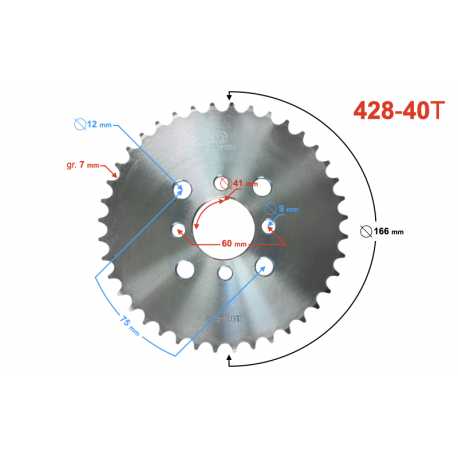 Zębatka Tylna Moretti 40/428 Do Atv 200