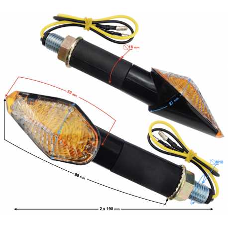 Kierunkowskazy Uniwersalne Mrt-065, Ledowe (12 Diod Smd) Czarne, (E- Mark)