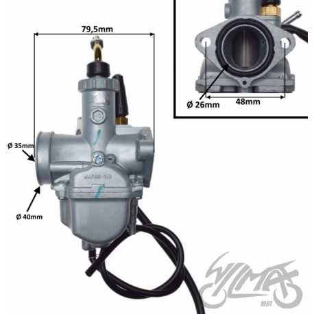 Zamiennik Gaźnik Mikuni VM22 - ssanie na linkę