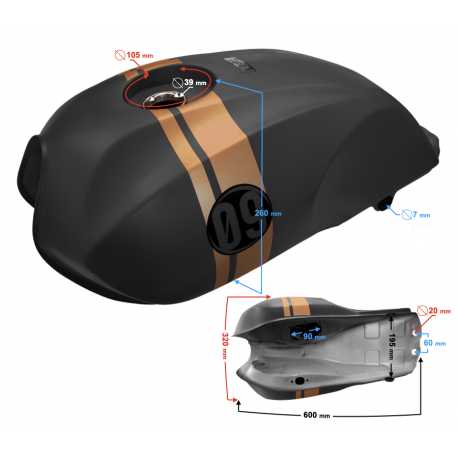 Zbiornik Paliwa Grafitowy Do Motocykla Cafe Racer