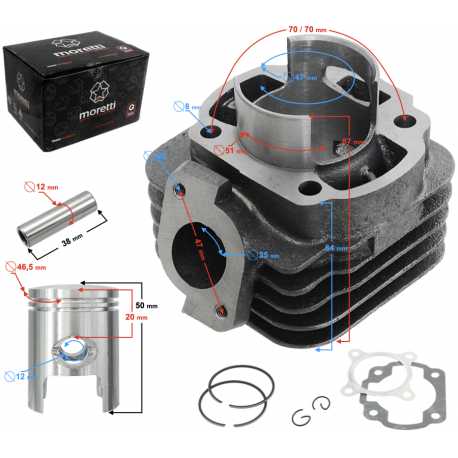 Cylinder Moretti Do Skutera 2T 70Cc 1Pe40Qmb Sw.12Mm