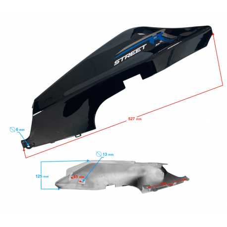 Obudowa tylnia lewa niebieska Street-R 125