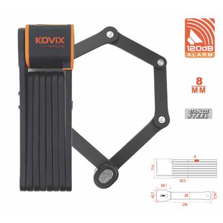 Zapięcie Stalowe Składane Z Alarmem Kovix Kfs-001