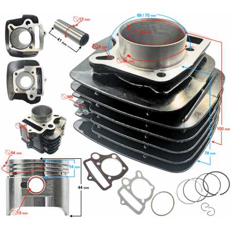 Cylinder Aluminiowy Kpl Z Tłokiem I Uszczelkami Czarny Do Silnika 125Cc