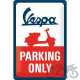 TABLICA PLAKAT 20x30 VESPA PARKING ONLY 22282